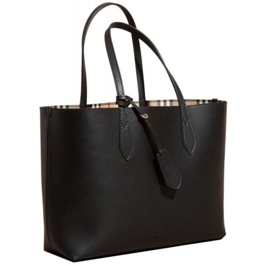 Replica Medium Reversible Tote Haymarket Check 40496351 Nero