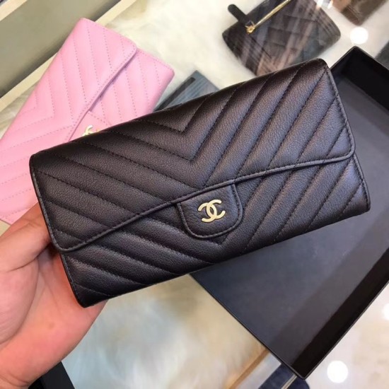 Replica Portafoglio lungo Chevron A31506 Nero Replica Portafoglio lungo Chevron A31506 Nero