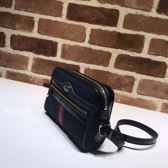 Replica Borsa mini Ophidia GG Flora 517350 blu scuro