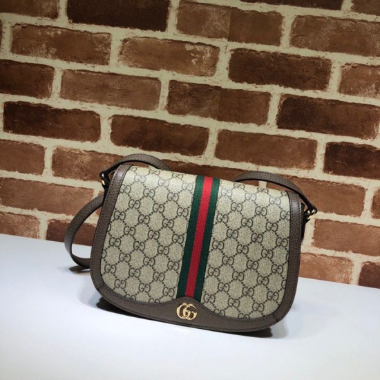 Replica Borsa a tracolla Ophidia GG piccola 601044 Dark Coffee