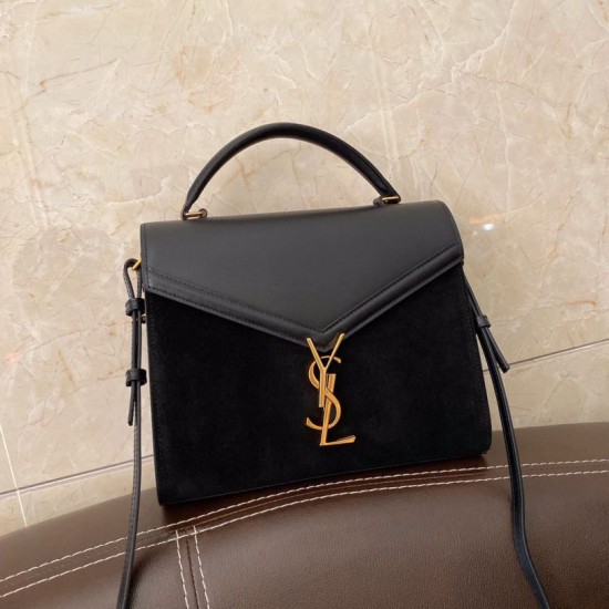 Replica Borsa con manico medio Yand Saint Laurent Cassandra nera