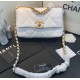 Replica Borsa Grande 19 in lana tweed con patta AS1162 AS1160 bianca