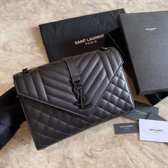Replica Borsa per busta media YSL Saint Laurent Mix Matelasse nera