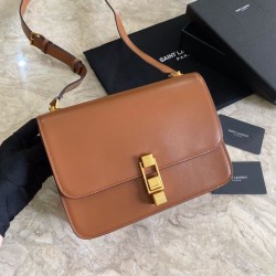 Replica Borsa YSL Saint Laurent Carre in pelle scamosciata marrone