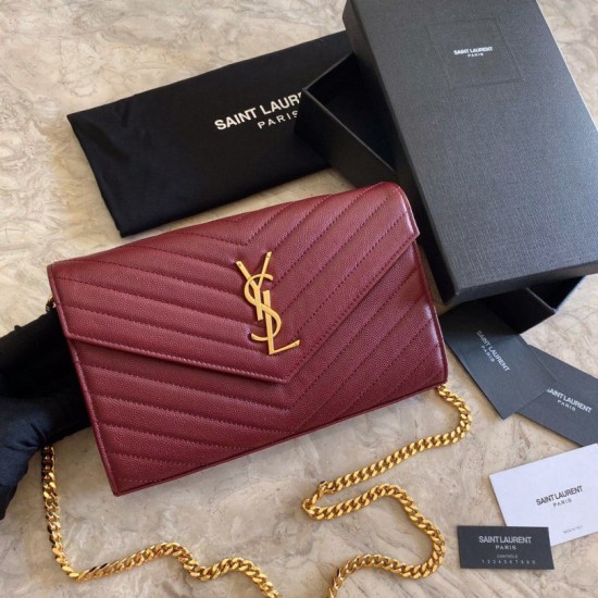 Replica Clarinetto in pelle martellata YSL Saint Laurent con busta con catena a busta Replica Clarinetto in pelle martellata YSL Saint Laurent con busta con catena a busta