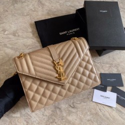 Replica Sacchetto busta media YSL Saint Laurent Mix Matelasse Albicocca