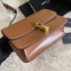 Replica Borsa YSL Saint Laurent Carre in pelle scamosciata marrone