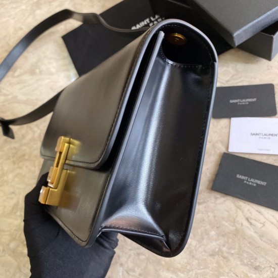 Replica Borsa YSL Saint Laurent Carre in pelle scamosciata nera