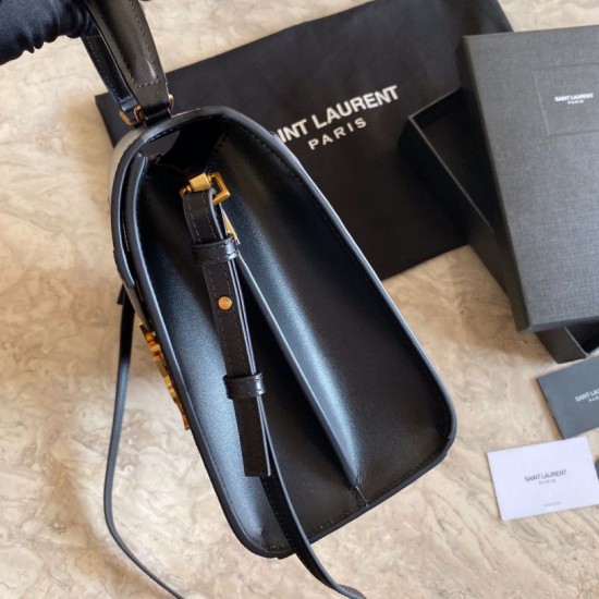 Replica Borsa con manico medio Yand Saint Laurent Cassandra nera