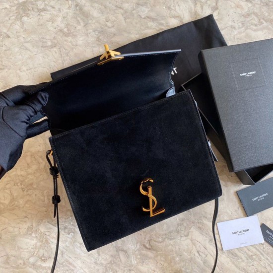 Replica Borsa con manico medio Yand Saint Laurent Cassandra nera