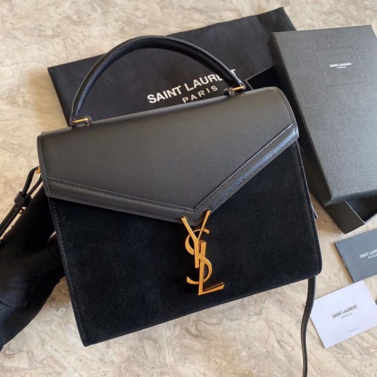 Replica Borsa con manico medio Yand Saint Laurent Cassandra nera