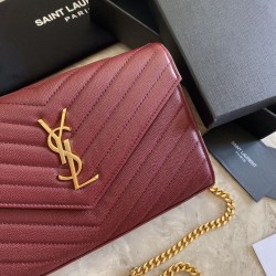 Replica Clarinetto in pelle martellata YSL Saint Laurent con busta con catena a busta