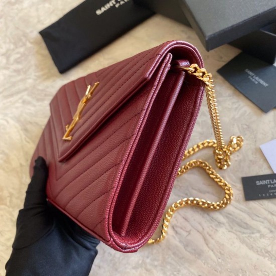 Replica Clarinetto in pelle martellata YSL Saint Laurent con busta con catena a busta Replica Clarinetto in pelle martellata YSL Saint Laurent con busta con catena a busta