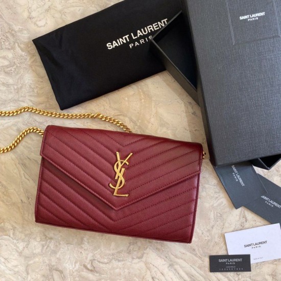 Replica Clarinetto in pelle martellata YSL Saint Laurent con busta con catena a busta Replica Clarinetto in pelle martellata YSL Saint Laurent con busta con catena a busta