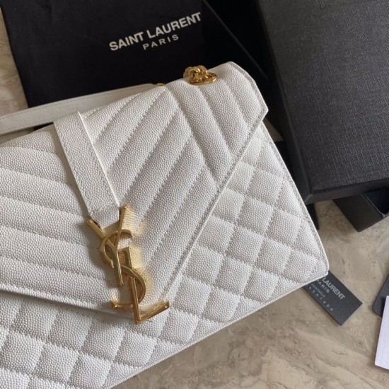 Replica Busta con busta media YSL Saint Laurent Mix Matelasse bianca