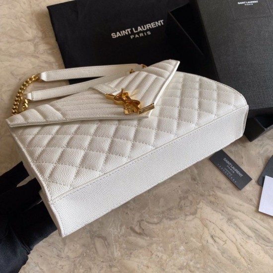 Replica Busta con busta media YSL Saint Laurent Mix Matelasse bianca