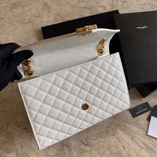 Replica Busta con busta media YSL Saint Laurent Mix Matelasse bianca
