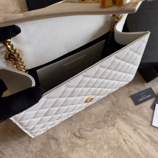 Replica Busta con busta media YSL Saint Laurent Mix Matelasse bianca