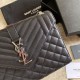 Replica Borsa per buste medie YSL Saint Laurent Mix Matelasse nero argento hardware