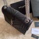 Replica Borsa per buste medie YSL Saint Laurent Mix Matelasse nero argento hardware