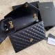 Replica Borsa per busta media YSL Saint Laurent Mix Matelasse nera in oro
