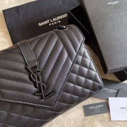 Replica Borsa per busta media YSL Saint Laurent Mix Matelasse nera Replica Borsa per busta media YSL Saint Laurent Mix Matelasse nera