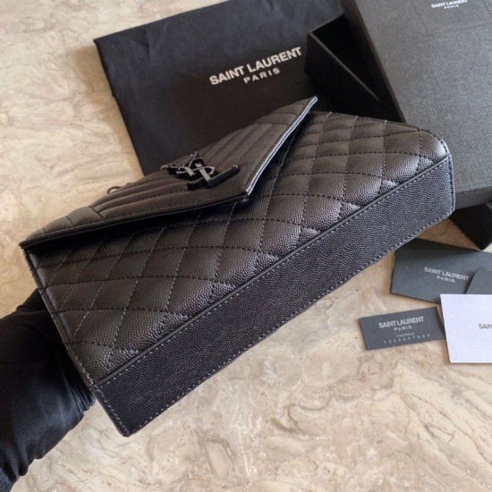 Replica Borsa per busta media YSL Saint Laurent Mix Matelasse nera