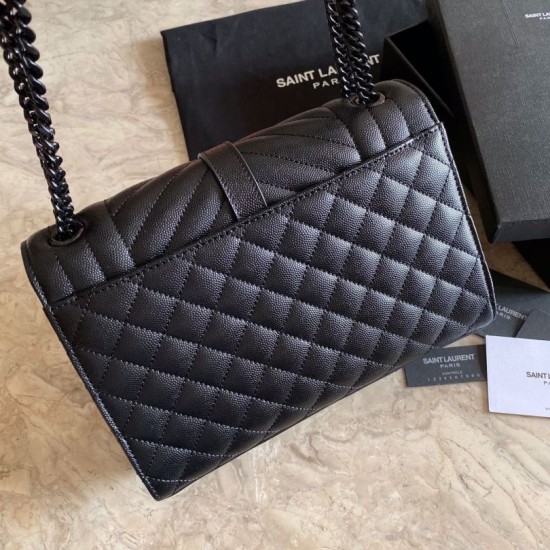 Replica Borsa per busta media YSL Saint Laurent Mix Matelasse nera