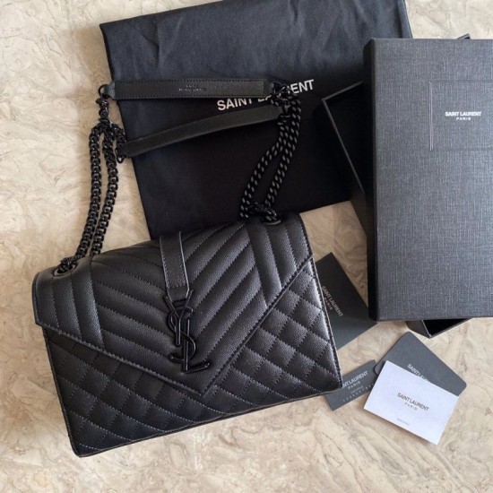 Replica Borsa per busta media YSL Saint Laurent Mix Matelasse nera