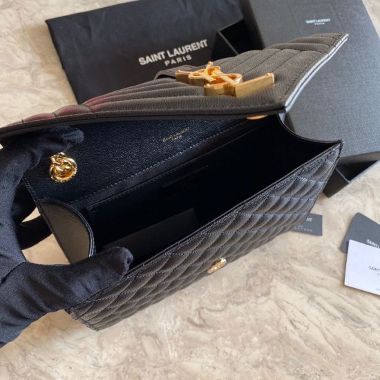 Replica Borsa per busta media YSL Saint Laurent Mix Matelasse nera