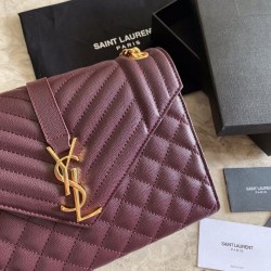 Replica Sacchetto busta media YSL Saint Laurent Mix Matelasse Claret