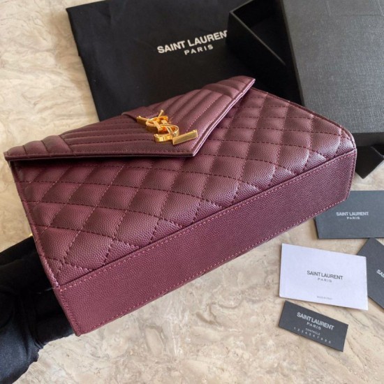 Replica Sacchetto busta media YSL Saint Laurent Mix Matelasse Claret