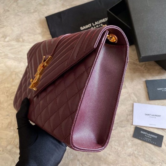 Replica Sacchetto busta media YSL Saint Laurent Mix Matelasse Claret