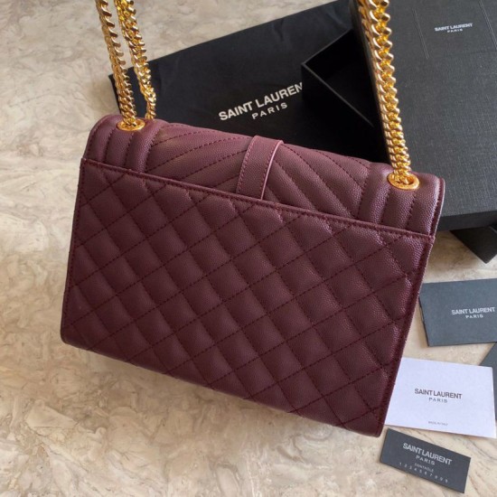 Replica Sacchetto busta media YSL Saint Laurent Mix Matelasse Claret