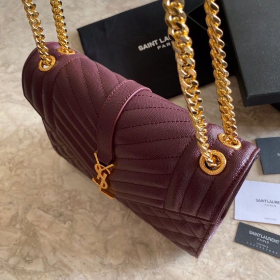 Replica Sacchetto busta media YSL Saint Laurent Mix Matelasse Claret