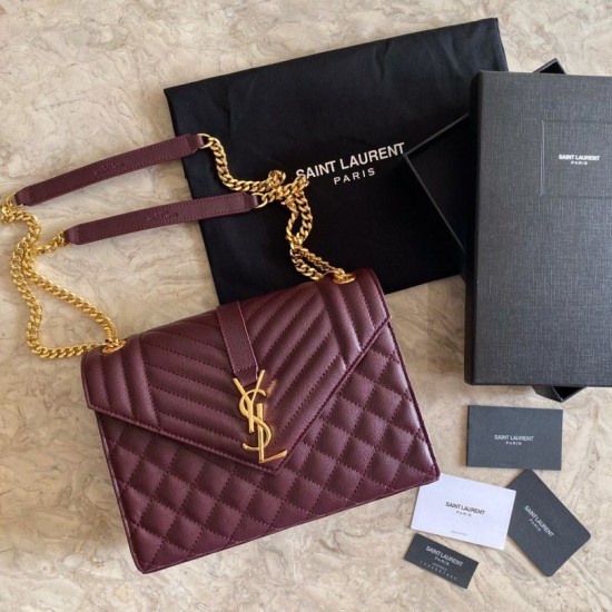 Replica Sacchetto busta media YSL Saint Laurent Mix Matelasse Claret