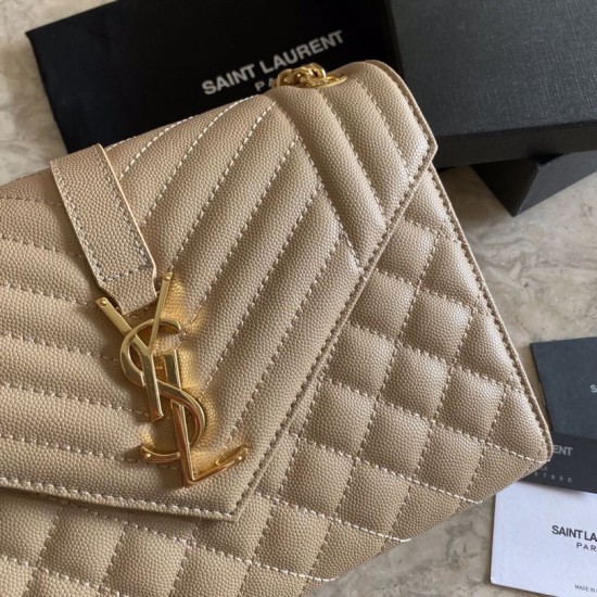 Replica Sacchetto busta media YSL Saint Laurent Mix Matelasse Albicocca