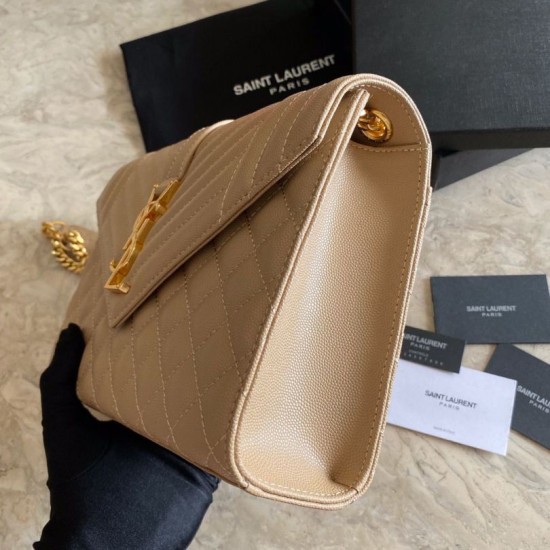 Replica Sacchetto busta media YSL Saint Laurent Mix Matelasse Albicocca