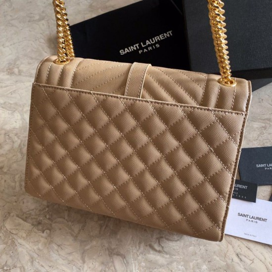 Replica Sacchetto busta media YSL Saint Laurent Mix Matelasse Albicocca