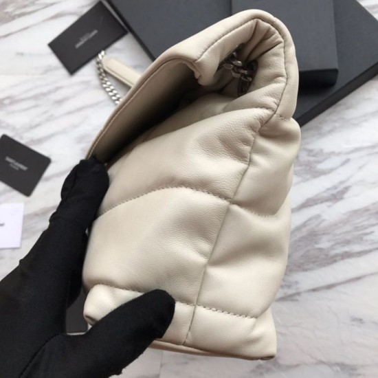 Replica Borsa piccola Puffer YSL Saint Laurent bianca