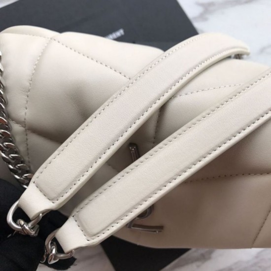 Replica Borsa piccola Puffer YSL Saint Laurent bianca