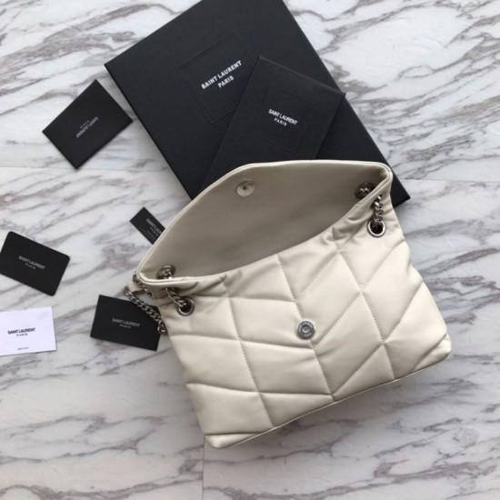 Replica Borsa piccola Puffer YSL Saint Laurent bianca