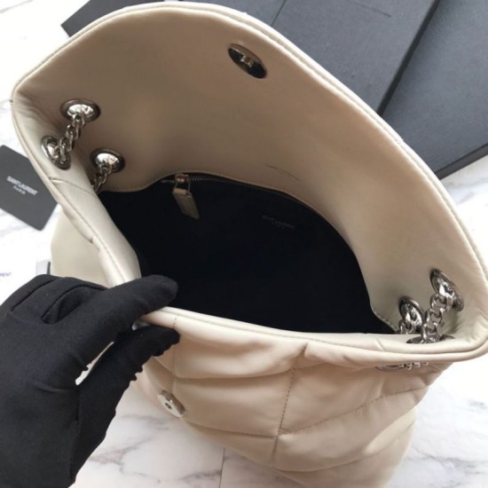 Replica Borsa piccola Puffer YSL Saint Laurent bianca
