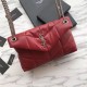Replica Borsa piccola YSL Saint Laurent Loulou Puffer rossa