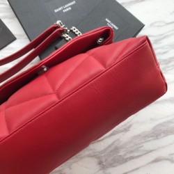 Replica Borsa piccola YSL Saint Laurent Loulou Puffer rossa