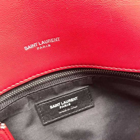 Replica Borsa piccola YSL Saint Laurent Loulou Puffer rossa