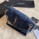Replica Borsa a tracolla Yul Saint Laurent Loulou piccola blu