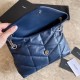 Replica Borsa a tracolla Yul Saint Laurent Loulou piccola blu