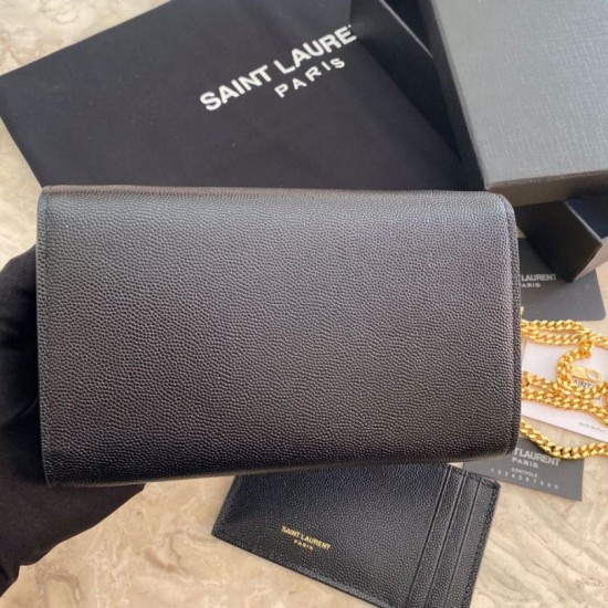 Replica Portafoglio YSL Saint Laurent Uptown Chain nero