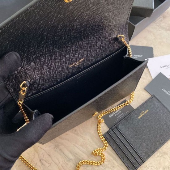 Replica Portafoglio YSL Saint Laurent Uptown Chain nero